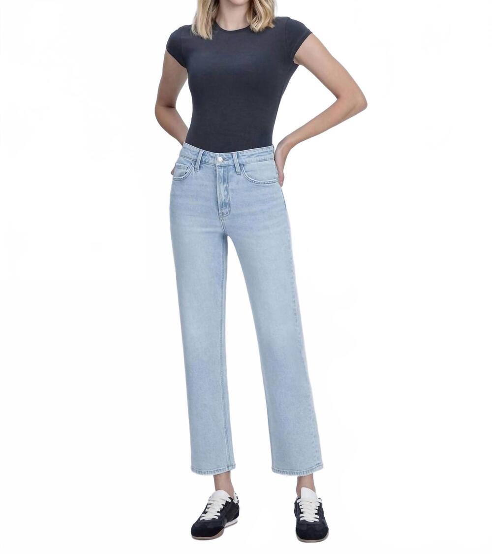 NEW VERVET BY FLYING MONKEY super high rise tapered leg jeans in light wash